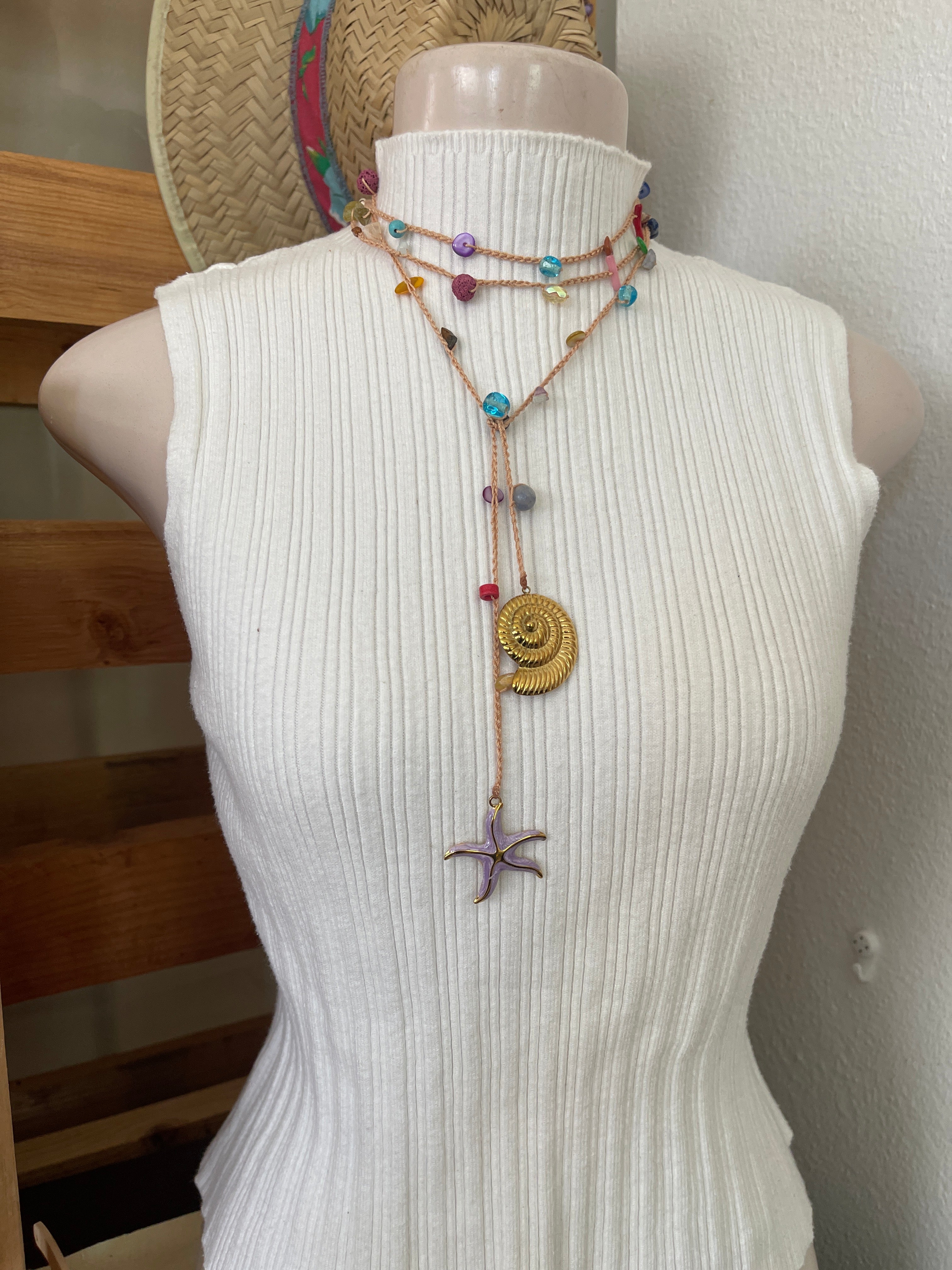 Collar Mil Vueltas Estrella de Lila